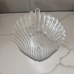 Elegant Clear Glass Bowl resembles shell vintage